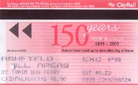 150 years CityRail anniversary ticket.