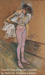 Dancer adjusting her leotard by Henri de Toulouse-Lautrec