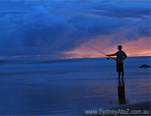 Fisherman on the beach - Sydney