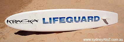 Lifeguard's surfing board