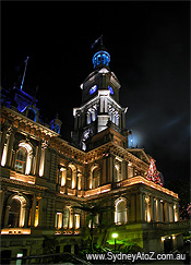 Sydney Town Hall by night